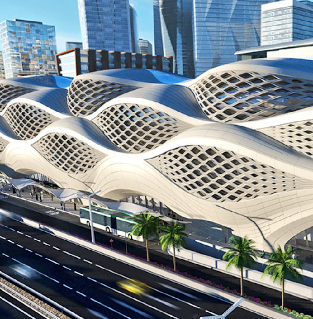 تشابه كبير في التشكيل المتموج لكتلة مبنى محطة #مركز_الملك_عبدالله_المالي ل #مترو_الرياض المبنية من هيكل حديدي مع تشكيل مبنى سكني مبني من الطوب الأحمر في #الهند .  لا أستبعد أن يكون لتشكيل مبنى المحطة الذي تم تصميمه من قبل المعمارية #زها_حديد تأثير على تصميم المبنى السكني 
#عمارة