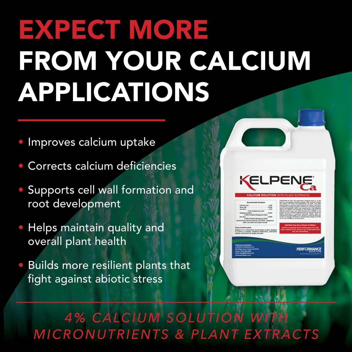 PerformFertAG's tweet photo. #Kelpene Ca satisfies the plant’s need for calcium during critical stages of development improving fruit quality, quantity and overall plant health. #PerformanceAdvantage
 
Learn More: https://t.co/wa32ChEBUT https://t.co/NizIDMmkVO