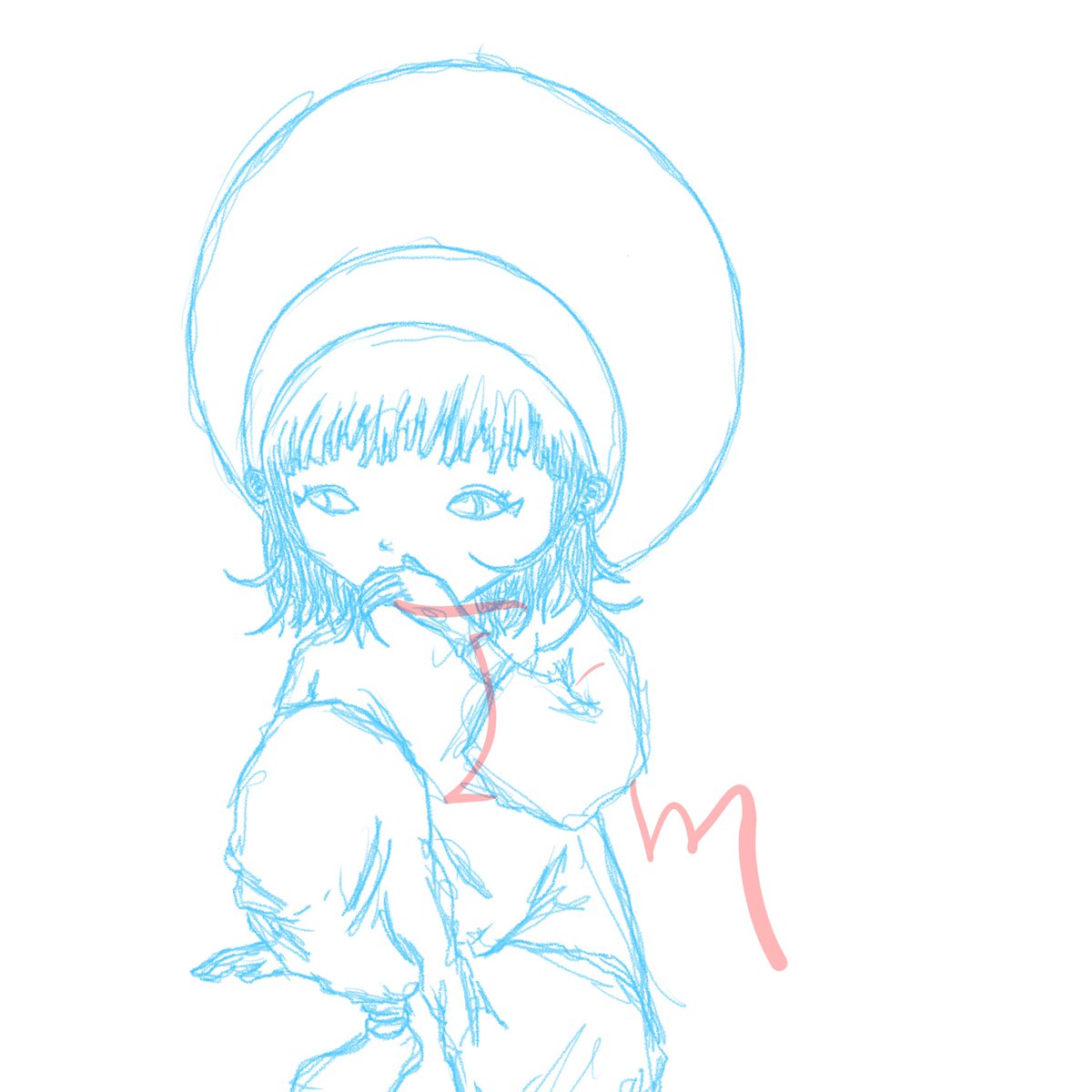 下書き ポーズ極めたい アイム1号 デジタルえんぴつのイラスト