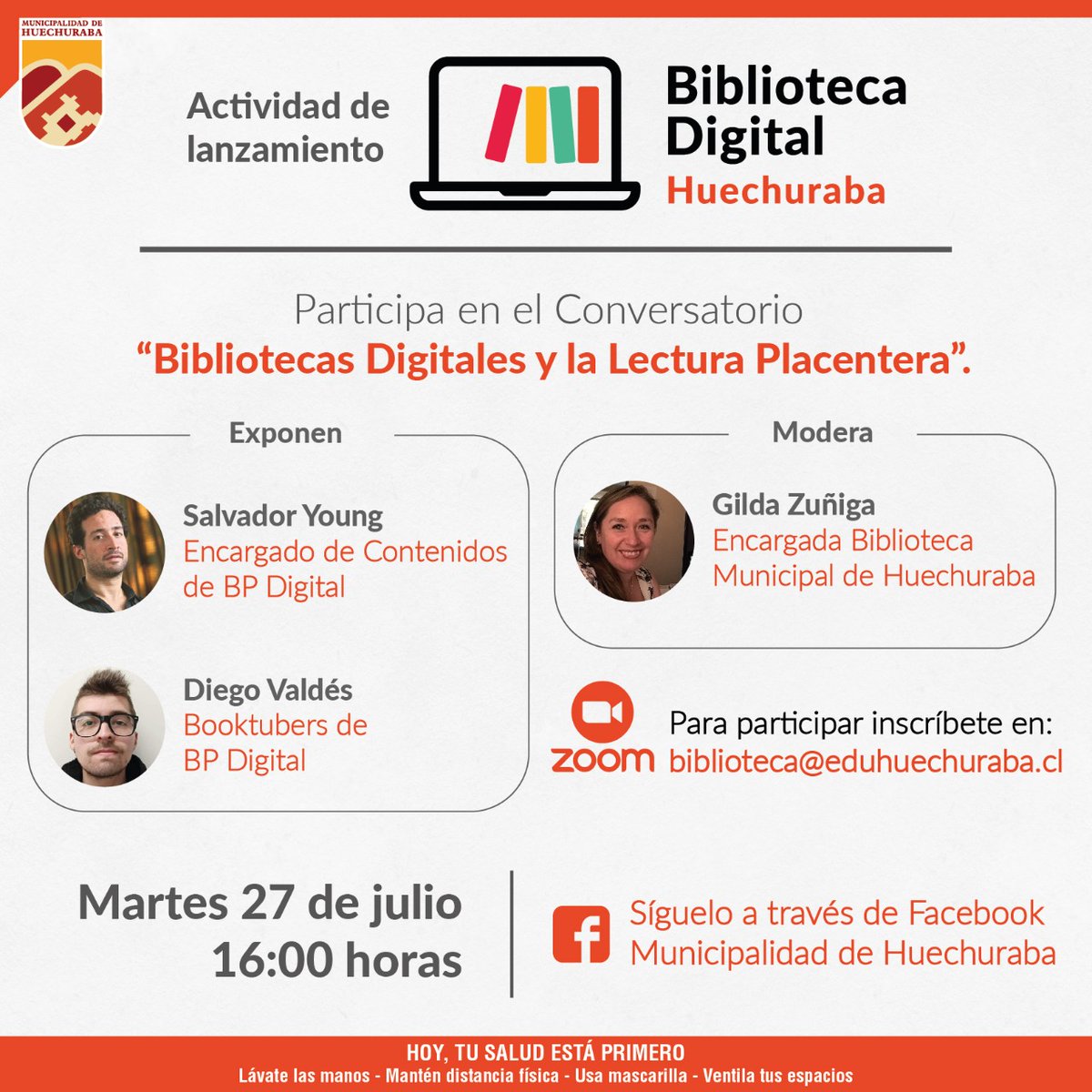 mun_huechuraba's tweet photo. 📌INVITACIÓN - Participa del lanzamiento de la nueva Biblioteca Digital de Huechuraba. Nuestros interesantes invitados te mostraran la importancia de la lectura y el uso de la tecnología. #Huechuraba #BibliotecaDigitalHuechuraba #OdiloApp #lectura #fomentandolalectura https://t.co/p9weqUAGJy
