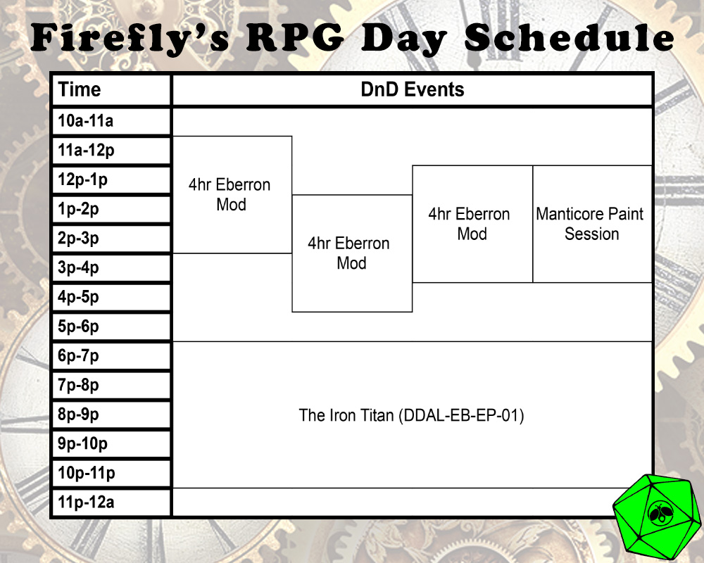 FireflyTnG's tweet photo. Join us for Firefly's RPG Day this Saturday, July 24th!  Come and play Role Playing Games ALL. DAY. LONG! Check out our website for more information: https://t.co/AliUtCxtI8 https://t.co/3wX1IB9g3z
