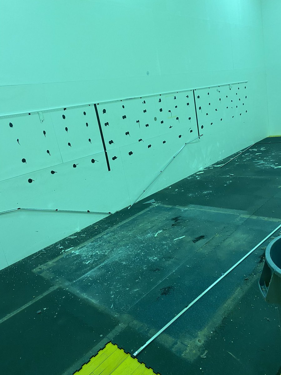 OzarkAthletics's tweet photo. Earlier this summer we began renovating our weight room. Today we put in the floor. 

Swipe for progress pictures! https://t.co/uI7GTSlmlH