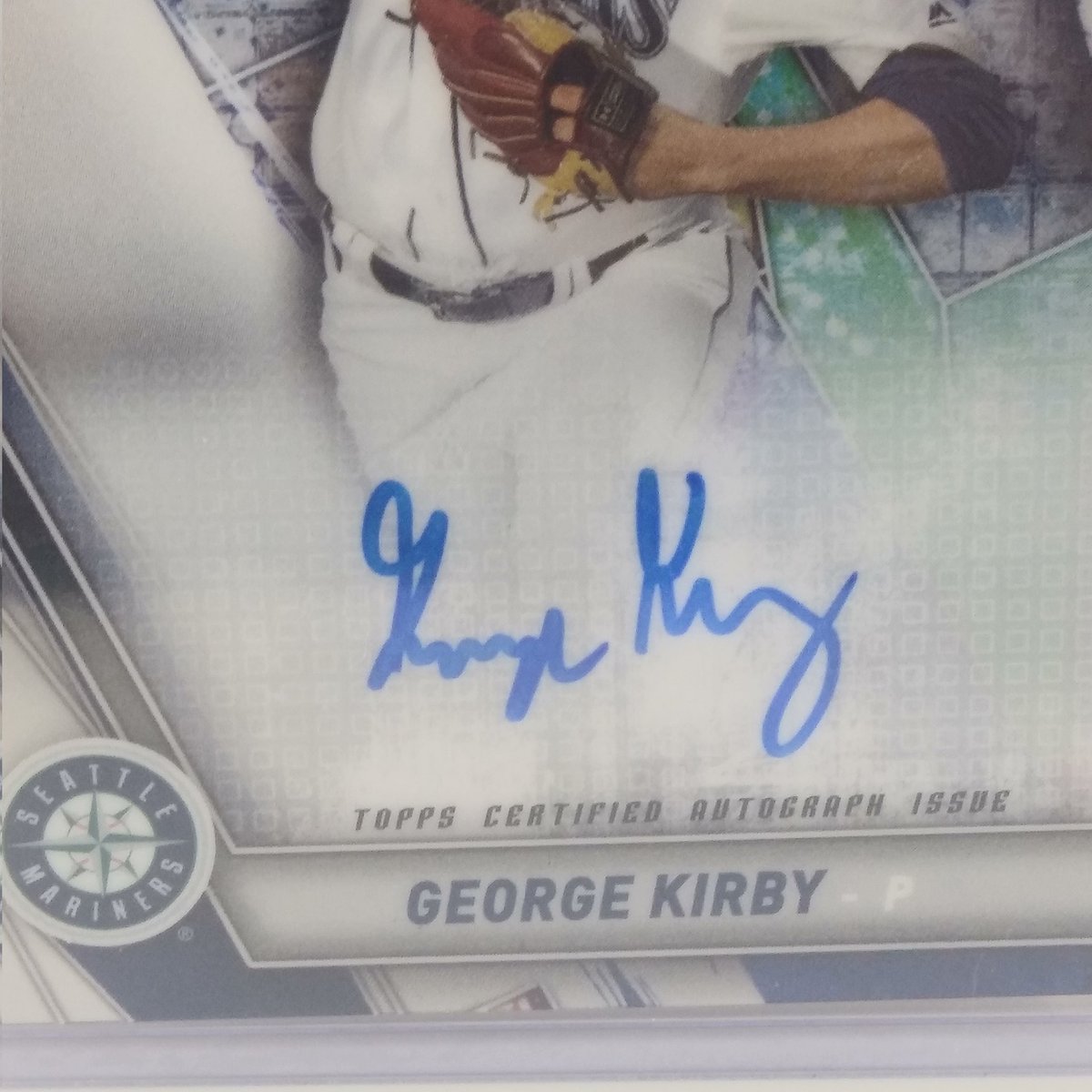 controlthezone's tweet photo. Time to pay up. The #Mariners beat German Marquez so I have to give something away. So here it is: my George Kirby autographed card. Want to win it? All you have to do is: 
1. Follow this account
2. Retweet this tweet. It's that simple. #SeaUsRise https://t.co/sUKRPNNgzB
