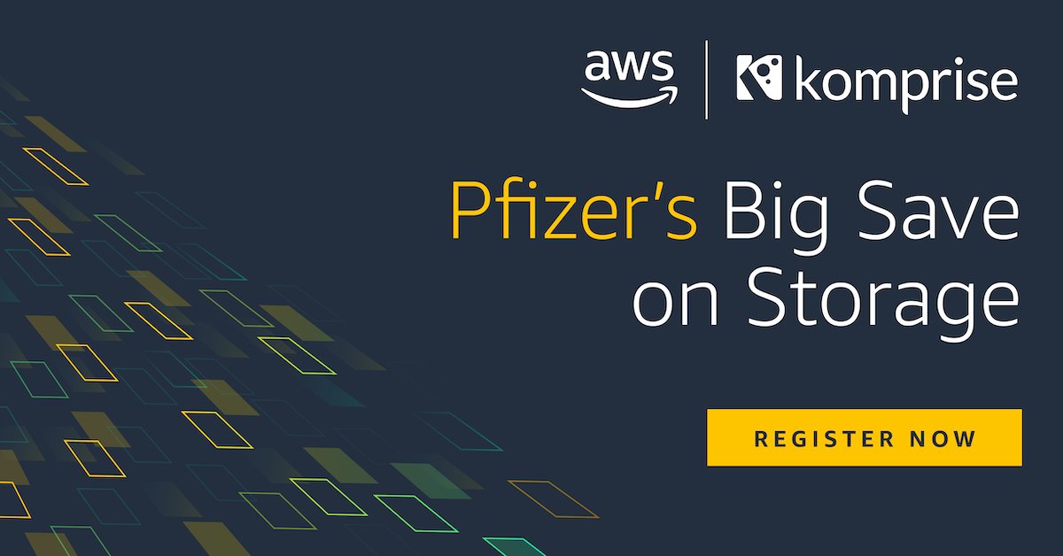 Komprise's tweet image. Thursday is the day! How Pfizer Used Analytics to Create a Cold Data Strategy and Accelerate @awscloud #Cloud Data Migration with Komprise. pages.awscloud.com/GLOBAL-partner… #datamanagement
