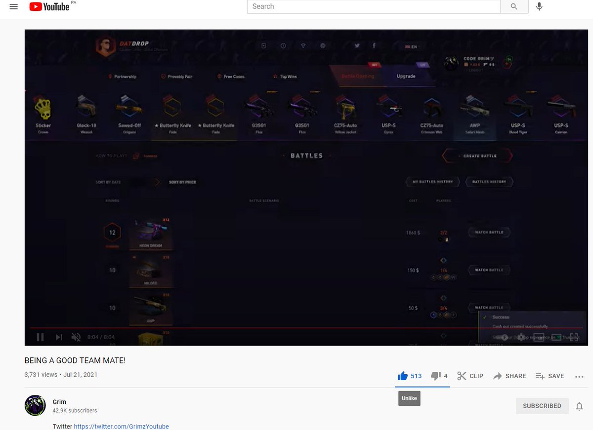 Somebozy's tweet photo. @GrimzYoutube Actually good teammate, together for the 2k profit, naice https://t.co/OQgsBrgFnr