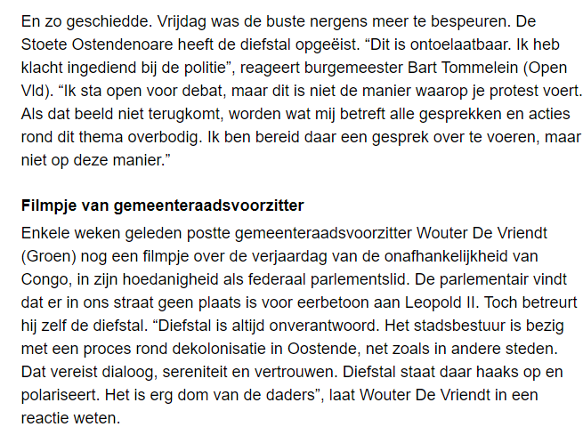 v_geuzen's tweet photo. #wouterdevriendt en #barttommelein verwijzen naar debat en 'proces' rond #dekolonisatie #congo #leopoldII in #oostende maar dat is er nooit geweest sinds juni 2020 ... enkel politiecontroles en bedreigingen maar nooit een debat - lege beloften en woorden https://t.co/7ee8RXl1n1