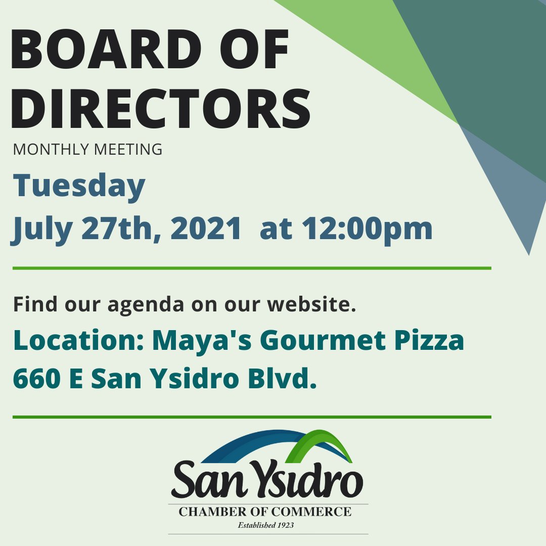 SYSmartBorder's tweet photo. Join us this July 27th @ Maya's Gourmet Pizza to hear what your San Ysidro Chamber of Commerce is doing for small business in the community. 

#SanYsidro #ChamberofCommerce https://t.co/hjmmHBfcYh