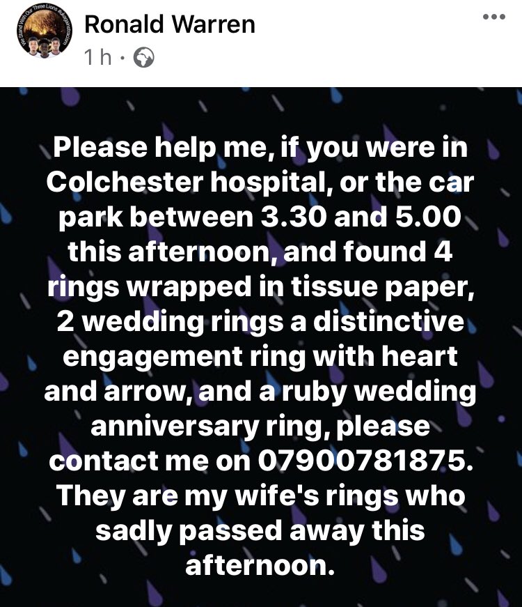 Heartbreaking one to share here #Colchester. I hope these can be found. Please share, I beg.