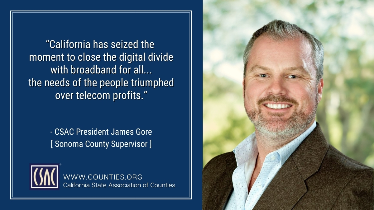 CSAC_Counties's tweet photo. A significant victory for #CACounties, coalitions and allies as @CAgovernor @GavinNewsom signed SB 156 into law, providing a historic $6B investment in #broadband! https://t.co/BkiiqgxZXT #ConnectCalifornia @NancySkinnerCA @Rendon63rd @SenToniAtkins @AsmPhilTing @GoreCountry https://t.co/ZeAxFmHHUZ