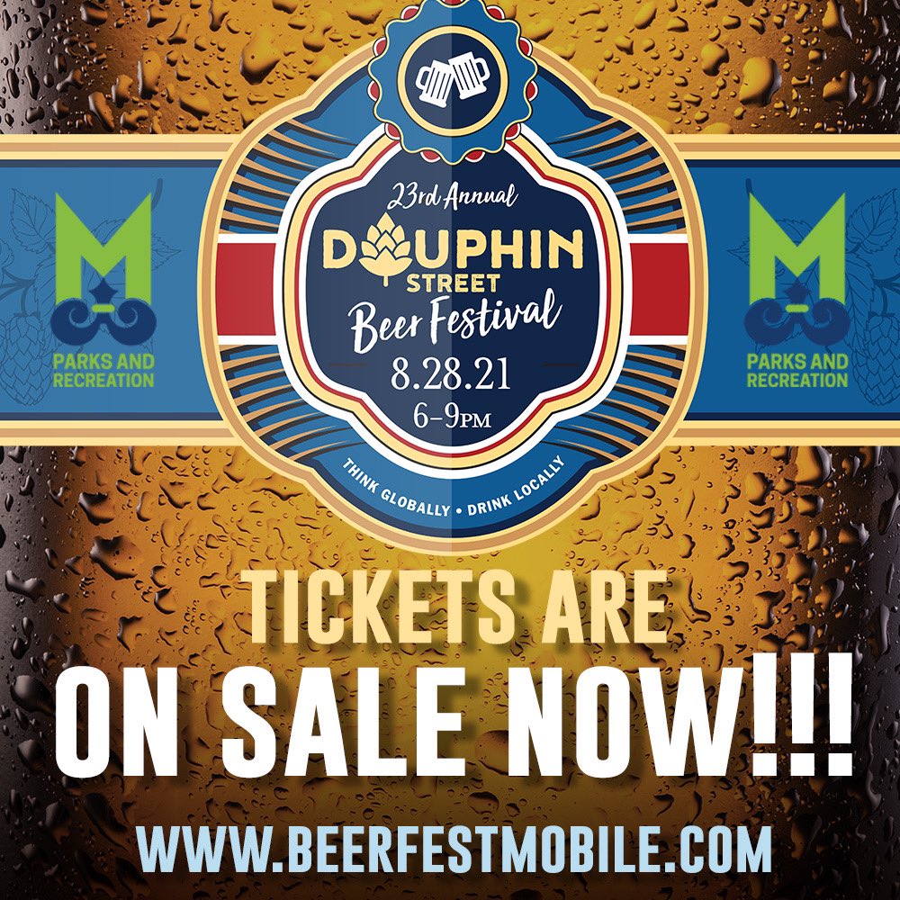 Who’s thirsty? 🍺 
Tickets to the Dauphin Street Beer Festival are on sale NOW! 
Go to BeerFestMobile.com and click on the tickets section to purchase yours from your favorite venue today. 
We sell out every year so get your tickets before it’s too late! 🎉 

#beerfestmobile