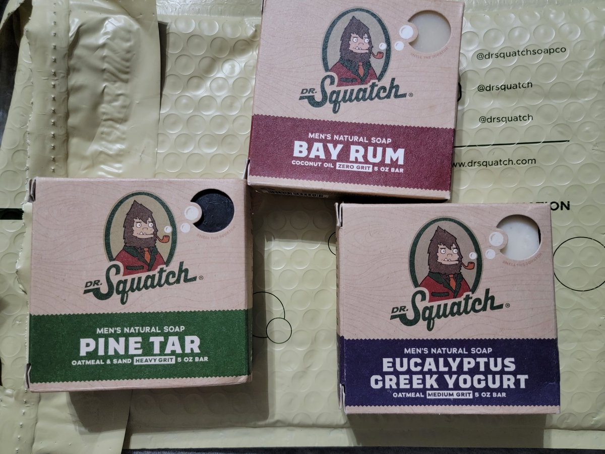 Rube1108's tweet photo. Got my order in!! #bayrum #pinetar #eucalyptusgreekyogurt  @drsquatch #squatchnation https://t.co/TUBPexVcll