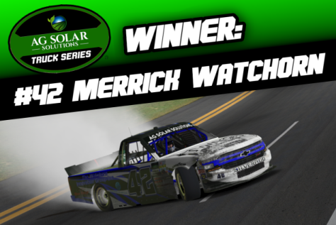halreofficial's tweet photo. Congratulations to Merrick Watchorn for winning the Inaugural AG Solar Solutions Truck Series Race! https://t.co/2Cdp6I3C4O