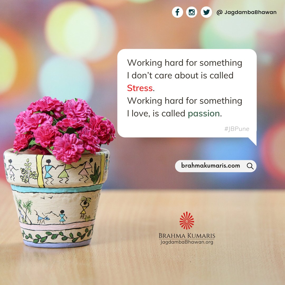 jagdambabhawan's tweet photo. Working hard with dedication with #focus and positive #attitude whichever may be the field, it can change the stress to love. #hardwork #dedication #love #passion #positiveaffirmations #work #streesfreelife #balancelife #loveful #lovablework #lovable #lovelythurday #jbpune #bkjb https://t.co/gFntavaOAq