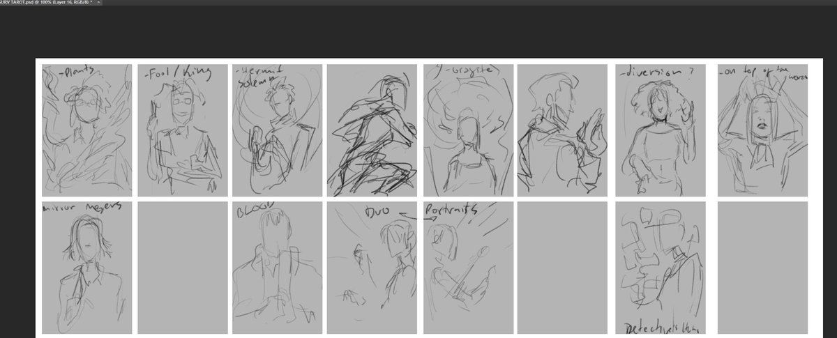ah... by they way.. I decided to be a clown and started working on a tarot portrait pack for the survivors 🤡
might need help with ideas specially for some peeps i dont know much abt 