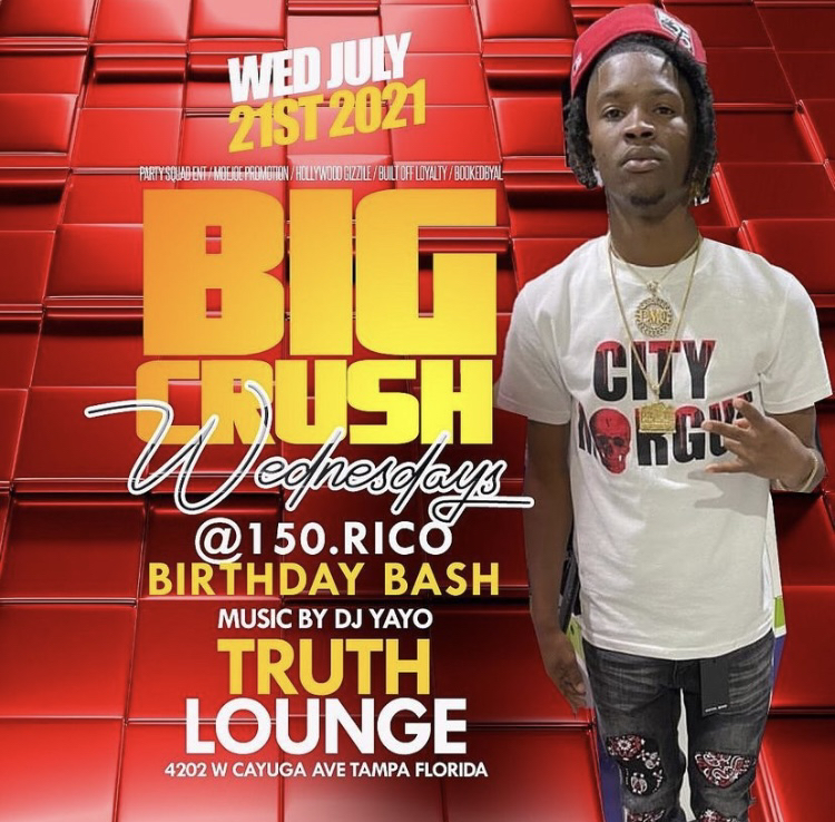 TruthLounge813's tweet photo. TONIGHT Big Crush Wednesdays @150.rico B-day Bash x Juice Gang Invasion
music by @dj_yayo305
powered by @party_squad_ent @moejoepromotion
#TruthLounge #TruthAllWeek #tampa #stpete #clearwater #lakeland #polk https://t.co/82fXu7e3Ie