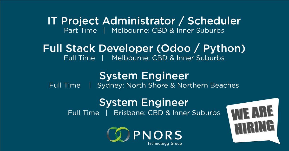 PNORSTech's tweet image. We have some exciting career opportunities at the PNORS Technology Group.

Apply now via Seek: seek.com.au/pnors-jobs

#hiring #jobs #technology #careers
