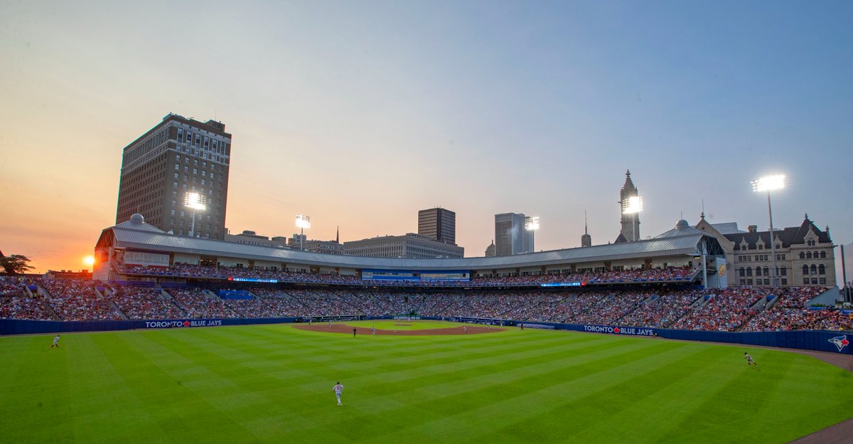 The sun sets on the final game of the <a href="/BlueJays/">Toronto Blue Jays</a> at Sahlen Field in Buffalo,NY.