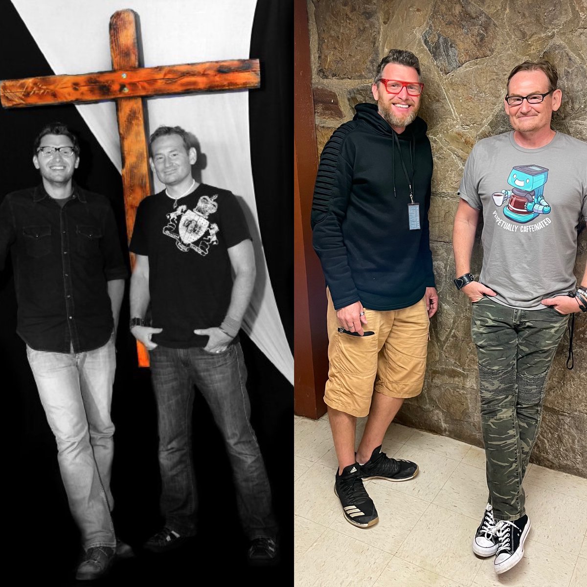 bobsmileycomedy's tweet photo. Ep 65 of Hook Line & Smiley out tomorrow!
I catch up with my ex touring buddy Riley Armstrong. Make sure you’re subscribed so you don’t miss these crazy stories. #HookLineAndSmiley Here’s us back then and now. https://t.co/7KdTIO4gSi