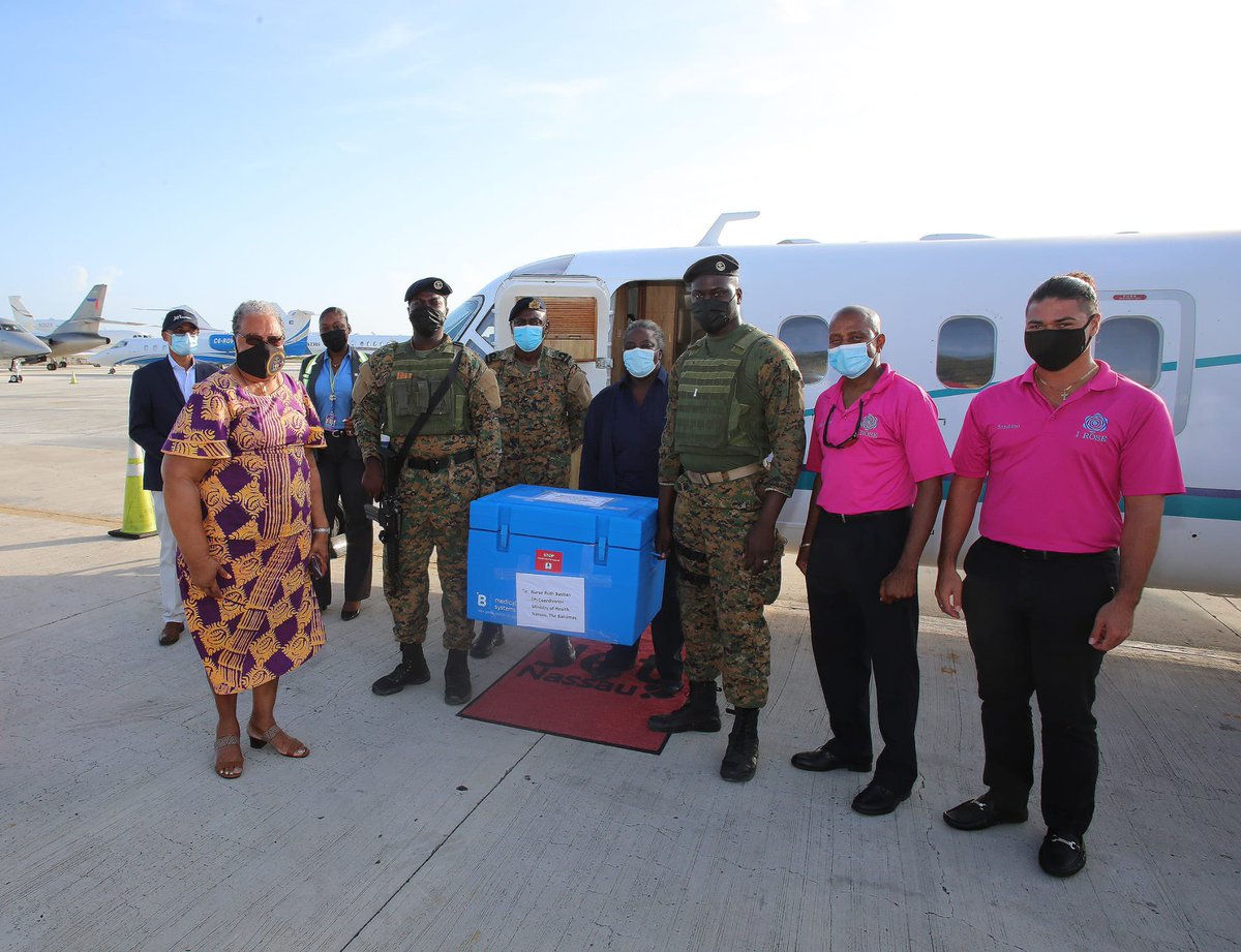 opmthebahamas's tweet photo. Today The Bahamas received 3,496 doses of the COVID-19 AstraZeneca vaccine as the result of a donation from the British Overseas Territories of Montserrat and Anguilla. Thank you to Montserrat and Anguilla and the United Kingdom for this much-needed support. https://t.co/p5a5xOqljS