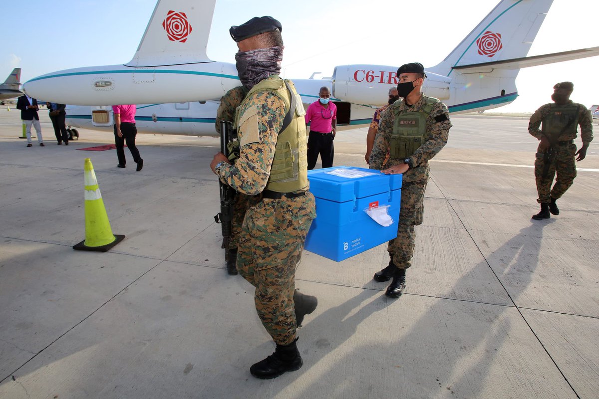 opmthebahamas's tweet photo. Today The Bahamas received 3,496 doses of the COVID-19 AstraZeneca vaccine as the result of a donation from the British Overseas Territories of Montserrat and Anguilla. Thank you to Montserrat and Anguilla and the United Kingdom for this much-needed support. https://t.co/p5a5xOqljS