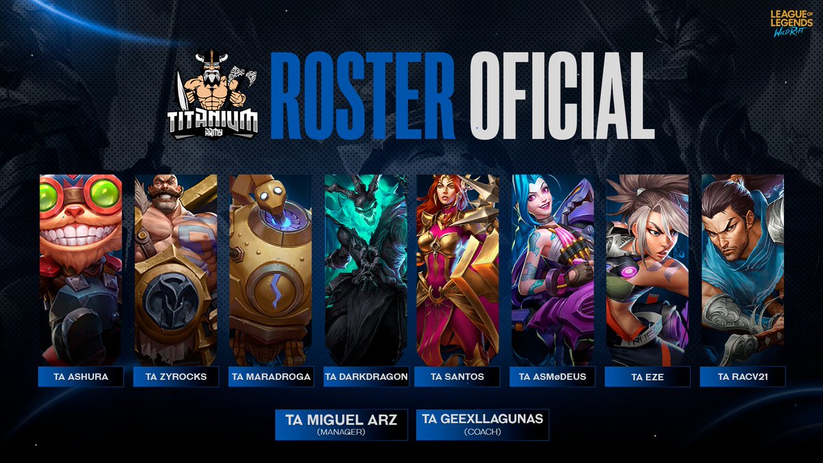 TitaniumArmyGG's tweet photo. #WildRift | Roster Oficial 🪓

Les presentamos a los Vikingos que nos estarán representando en futuras competencias.🏆

¡VAMOS POR TODO VIKINGOS! 🪓

#GoTitanium⭐ https://t.co/jnhCG8QCK2