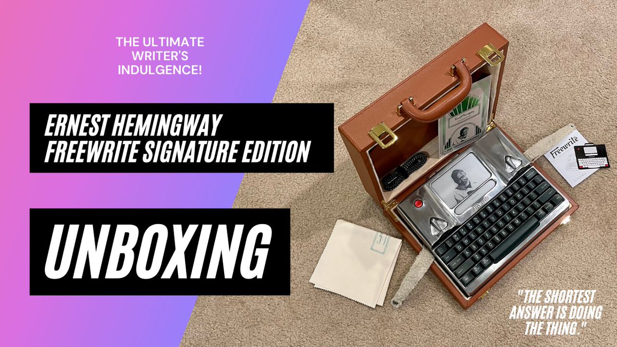 billloguidice's tweet photo. Unboxing The Ernest Hemingway Freewrite Signature Edition from @Astrohaus - The Ultimate Writing Indulgence #Hemingwrite #Freewrite #Hemingway #Writer #Writing #Unboxing #Video
https://t.co/lazavIzRxh https://t.co/Qgm96oB9b9