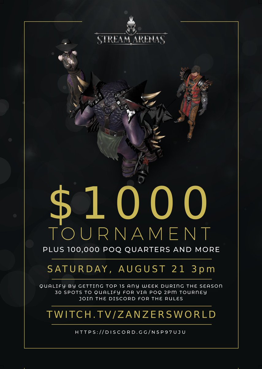 StreamArenas's tweet image. Wait...what?!!! 
💰⚔️💰⚔️💰

Check the discord for rules and info on qualifying!