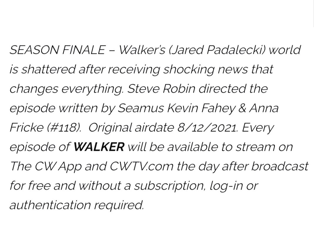 cwwalkersource's tweet photo. SEASON FINALE 1x18 synopsis #Walker ⭐ https://t.co/oYzflGv0gW