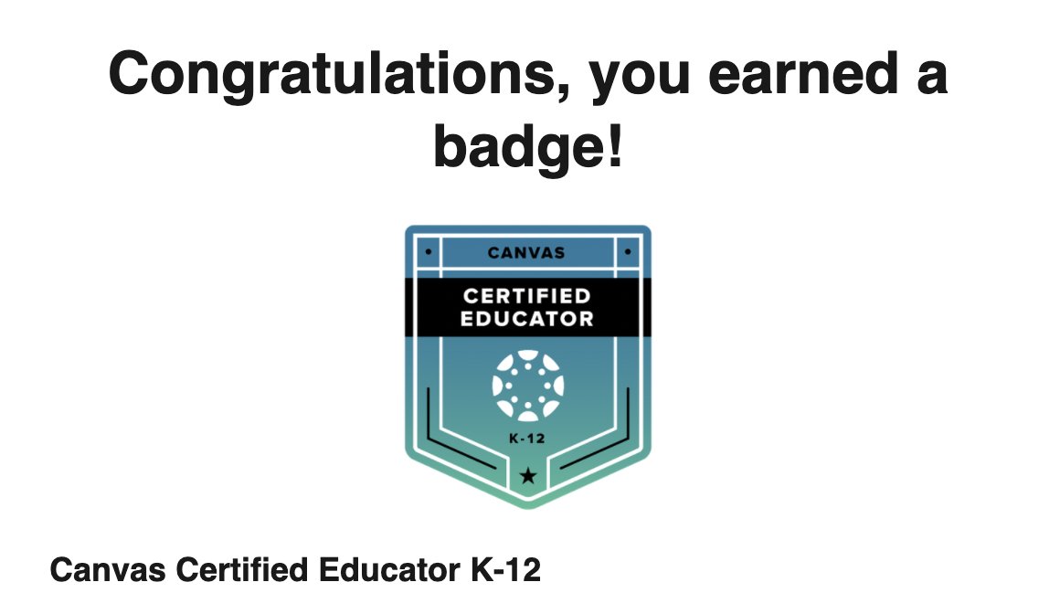 Cbgardner16's tweet photo. Truly the best online PL I have ever had. If you use @CanvasLMS, I HIGHLY recommend becoming a Canvas Certified Educator. Even though these are technically Canvas cert. courses really it is about best instructional practices &amp; Canvas is just the cherry on top. #CCE https://t.co/MWX2uPLTnK