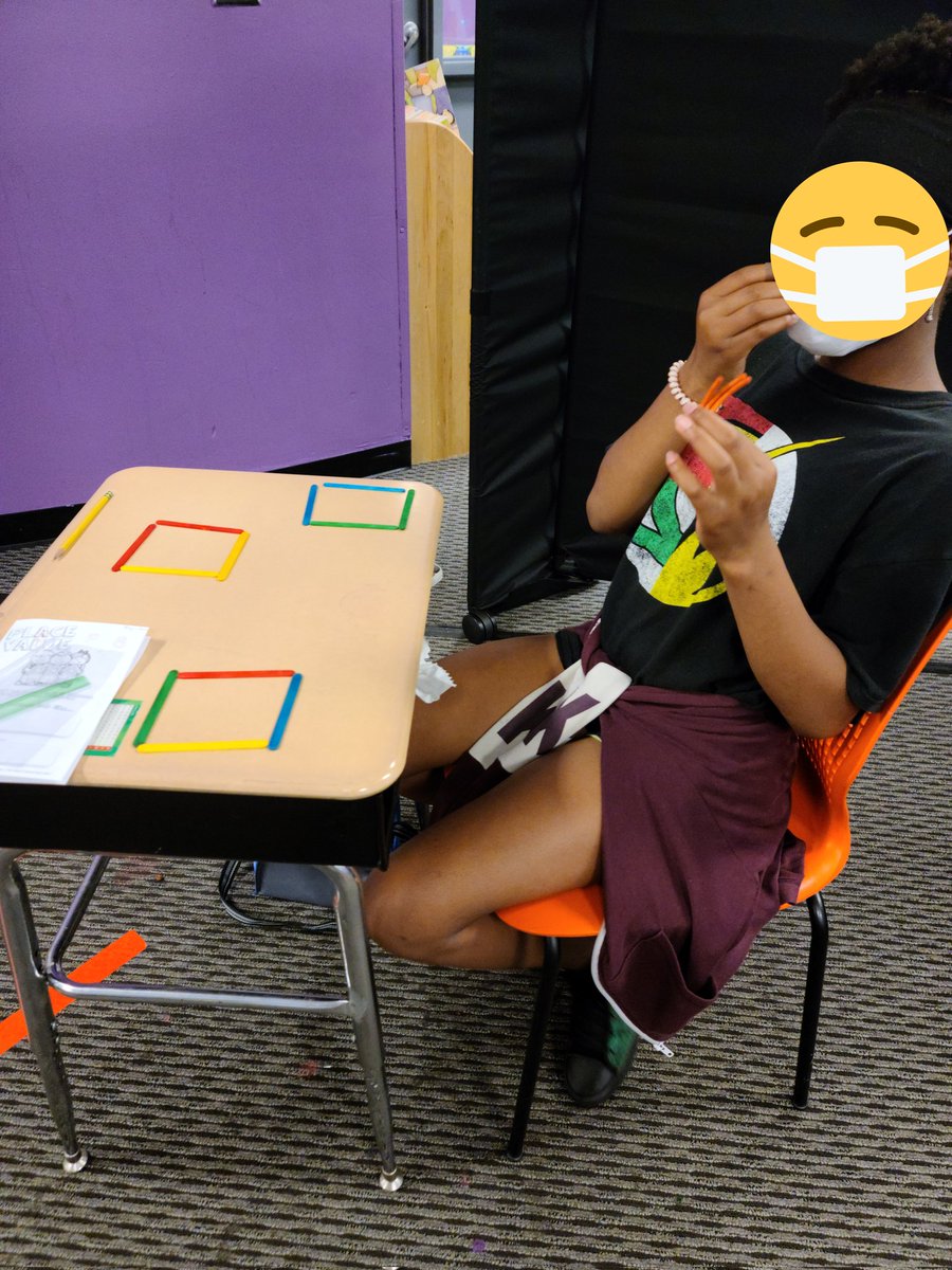 Working on 'Making a Square'. Thank you @mathequalslove for a great idea, the kids loved thinking outside the box. @DrDredScott @BGCKC #mathconversations #mathtalk #abstractthinking