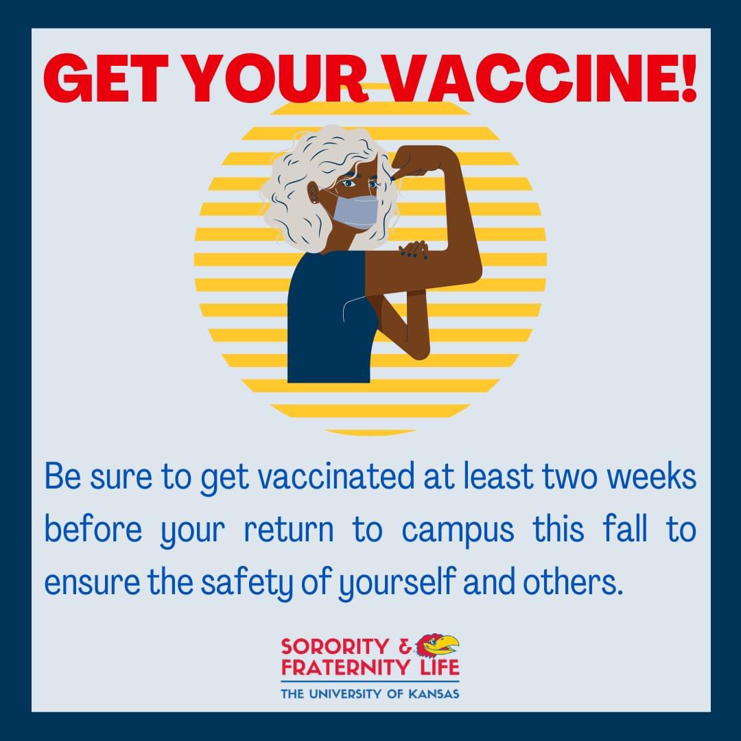 SFL encourages all KU Jayhawks to do their part in keeping KU safe by getting vaccinated. Let’s protect ourselves, friends &amp; family, and our community, so that we can return to a state of normalcy. Our best shot is to get the shot. #COVIDCollegeChallenge￼ #SFLSupportsASafeReturn