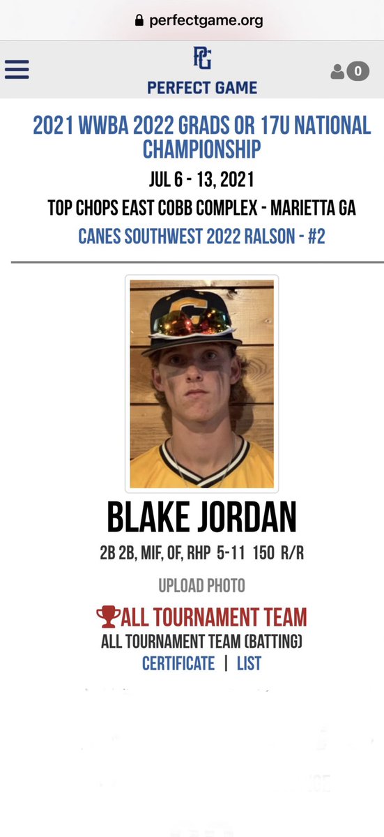 Awesome week with <a href="/PG_Scouting/">Perfect Game Scout</a> in East Cobb 17U 
batting .500 through 6 games 
ALL TOURNAMENT TEAM AWARD 
<a href="/RalsonBret/">Coach Ralson</a> <a href="/DanWall18/">Danny Wallace</a> <a href="/jakepmoore/">Jake Moore</a>