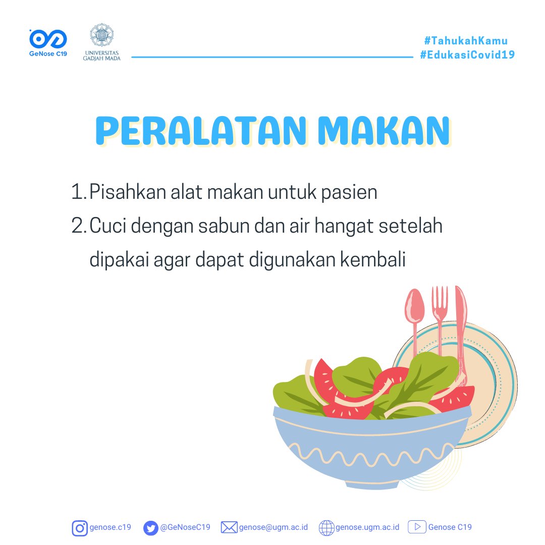 GeNoseC19's tweet photo. Tata laksana penggunaan alat makan, pembersihan lingkungan, pencucian baju, dan pengelolaan limbah juga perlu diperhatikan. https://t.co/b3UY4O9K67
