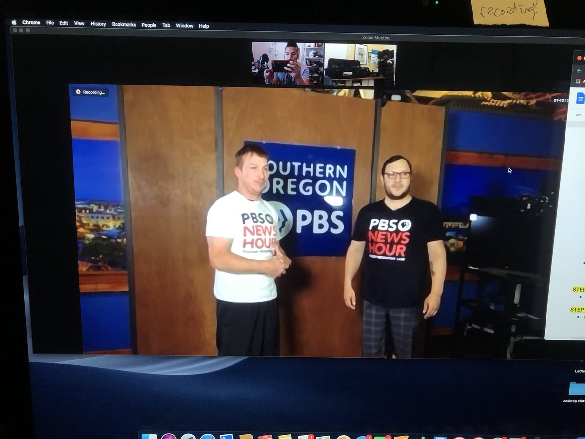 Behind the scenes with my guys from South Oregon! Thanks <a href="/ReportingLabs/">PBS News Student Reporting Labs</a>  for connecting us during #SRLteach21 ! A great first day learning from educators and media professionals!