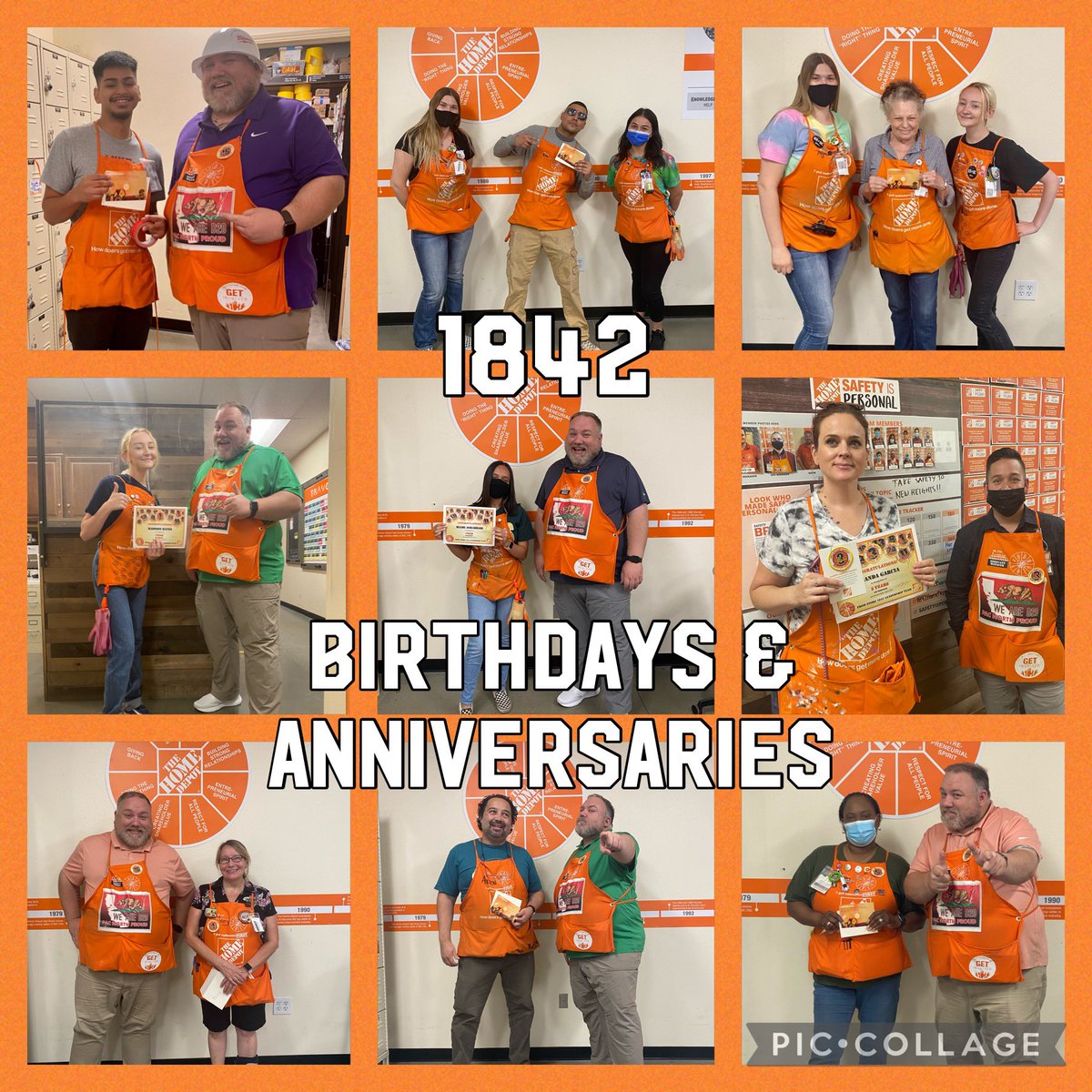 1842 Celebrating Associates Birthdays and Home Depot Birthdays!