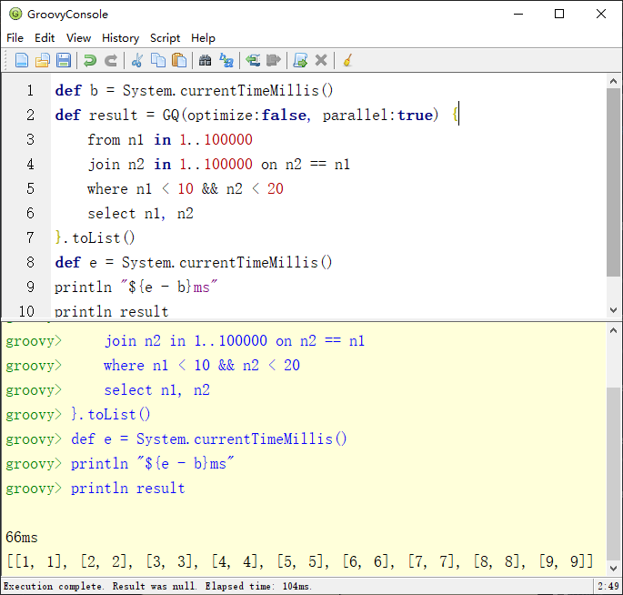 daniel_sun's tweet photo. #groovylang 4.0.0 beta-1 has improved the performance of #GINQ further more:
optimize:false, parallel:true
4465ms -> 66ms
optimize:false, parallel:false
7184ms -> 145ms https://t.co/L8uoRSqwJW