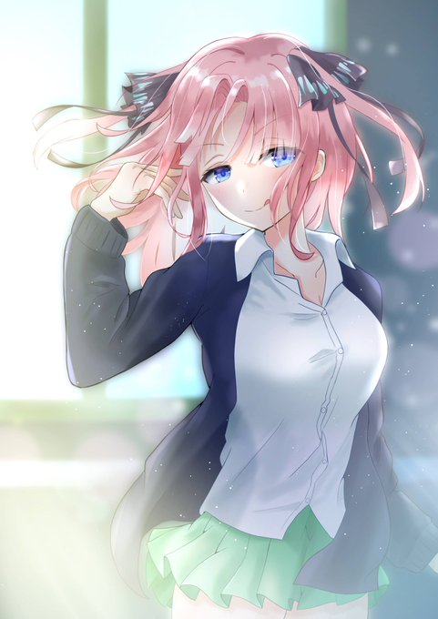 ぴかすけさんがTwitterに投稿した中野二乃(五等分の花嫁)のイラスト。