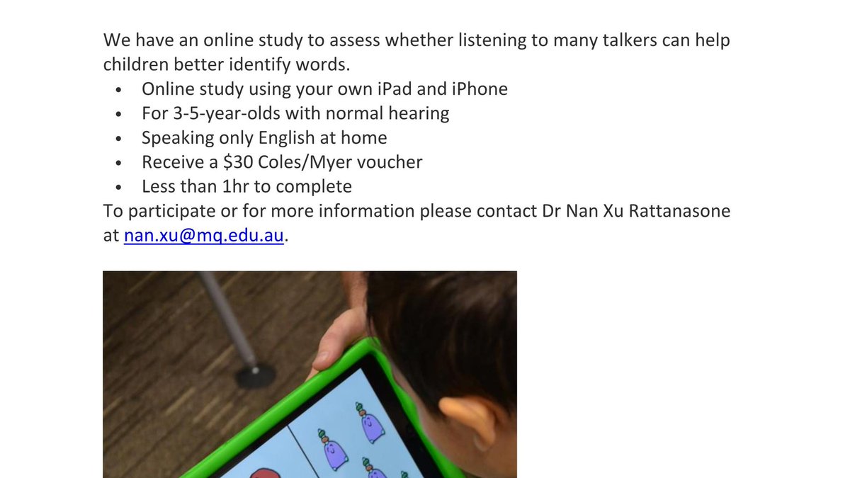 Child Language Lab MQ (@cllmq) on Twitter photo Another great study to do at home during lockdown, this time for children 3-5-years old!! Please contact nan.xu@mq.edu.au for more information!🗣️🧠 Another great study to do at home during lockdown, this time for children 3-5-years old!! Please contact nan.xu@mq.edu.au for more information!🗣️🧠