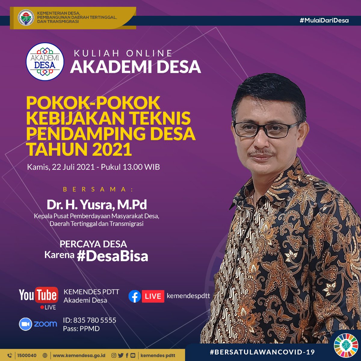 Kuliah itu tidak harus tatap muka kalau bisa online yg menyentuh semua orang dengan jangkauan yg lebih luas
<a href="/halimiskandarnu/">ABDUL HALIM ISKANDAR</a> 
@fachrilabalado 
<a href="/imam_nahrawi/">Imam Nahrawi</a> 
<a href="/SukoyoKasekpro/">Sukoyo</a> 
<a href="/IsmailAZainuri/">Ismail A.Zainuri</a> 
<a href="/tppkemendes/">TPP KEMENDES</a>