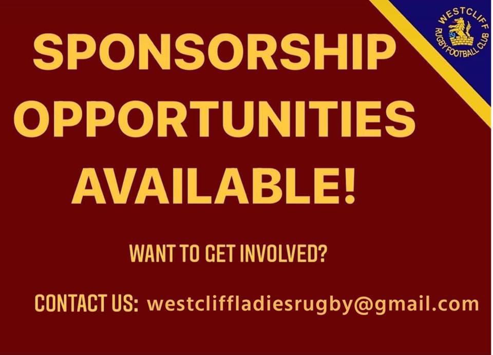 🦁SPONSORSHIP OPPORTUNITES AVAILABLE🦁

Want to get involved? Want to sponsor an ever-expanding local women’s rugby section?
Then please get in touch with us at westcliffladiesrugby@gmail.com or via our social media channels. 
#thisgirlcan #womensrugby #englandrugby #growthegame