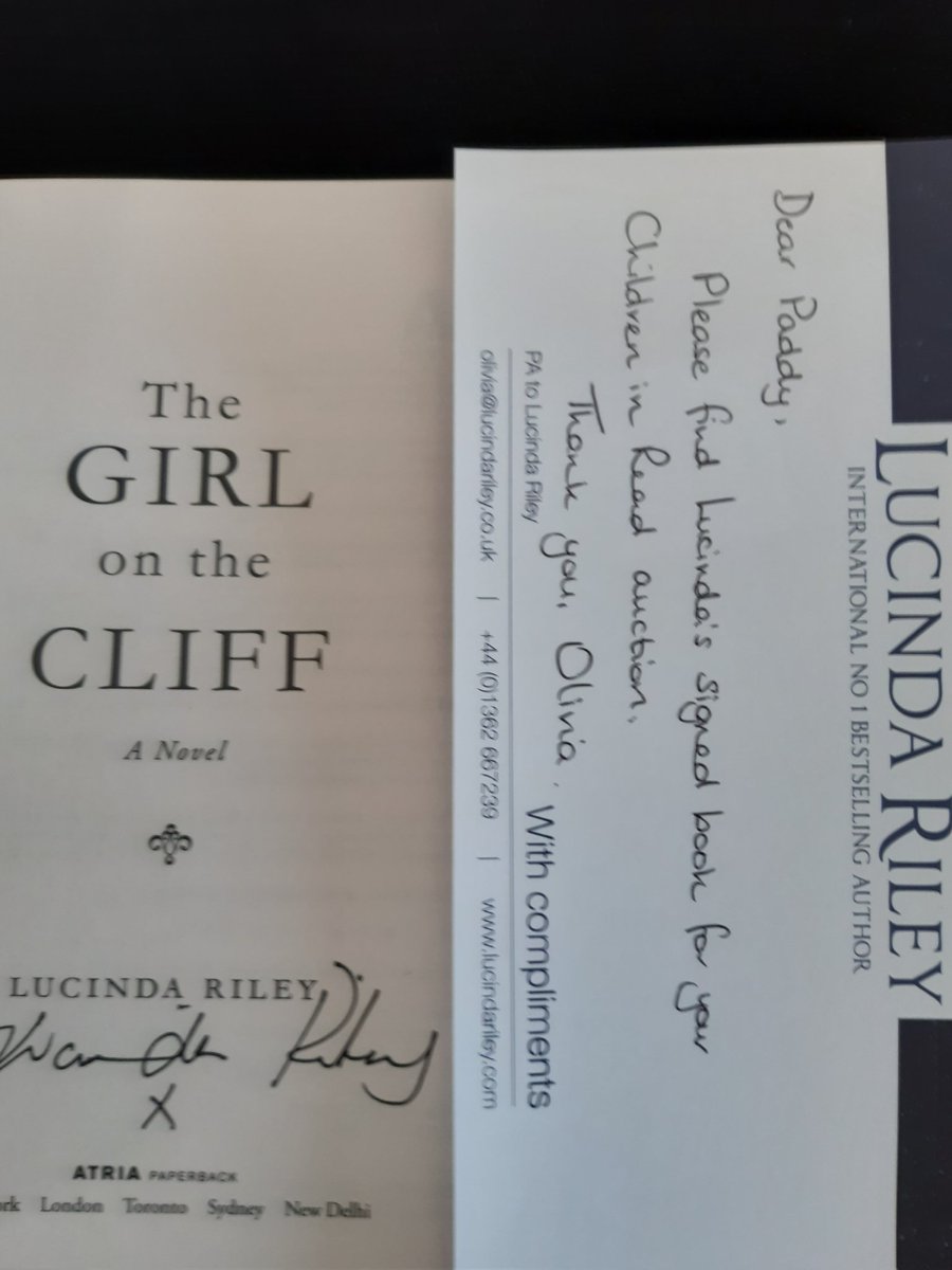 The lovely Lucinda Riley <a href="/lucindariley/">Lucinda Riley Books</a> a huge advocate of The Authors' &amp; Illustrators' Auction for <a href="/BBCCiN/">BBC Children in Need</a> sadly lost her fight against cancer in June
A signed book has arrived from Lucinda's family; they wish it be added to the auction in her memory
It will be an absolute honour