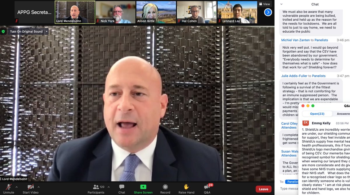 Thank you to our host Lord Mendelsohn and speakers <a href="/rowntron/">Helen Rowntree</a>, <a href="/drlennardlee/">Dr Lennard Lee- FRCP, DPhil, BmBCh</a>, <a href="/AlisonBirtle/">💙alison birtle</a>, <a href="/hal_cohen/">Hal Cohen</a> and <a href="/NYLCandCLL/">Nick</a> for your insights in our webinar yesterday on cancer and immunocompromised people, and to attendees for your informative and moving contributions.