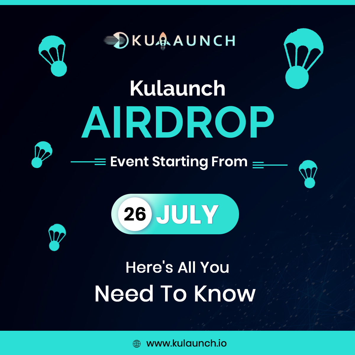 Kulaunch_io's tweet photo. @Kulaunch_io #Airdrop Event Starting From 26 July, 
Here's All You Need To Know: 
https://t.co/Aeeknb8TKA

For More Info Visit Our Official Website: https://t.co/AMj0sYFts4

#crypto #ico #tokenfree #bounty #token #freetoken #airdrops #airdropalert https://t.co/1VYLvhIbbE