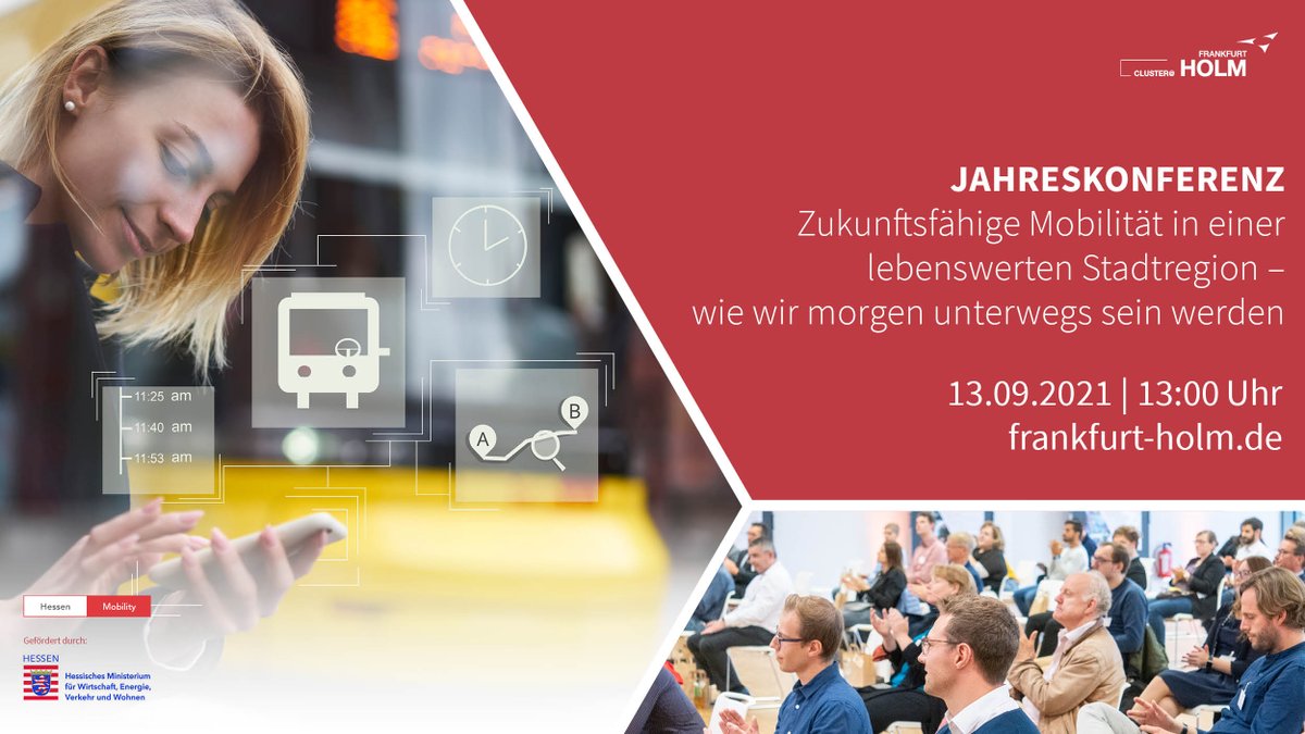 HOLM_Ffm's tweet photo. Jetzt kostenlos anmelden zur #Jahreskonferenz unseres Clusters #HessenMobility am 13.09. im #HOLM zum Thema „Zukunftsfähige #Mobilität in einer lebenswerten Stadtregion – wie wir morgen unterwegs sein werden.“ https://t.co/6qBp6ZrvB5 https://t.co/OETtwmeWDw