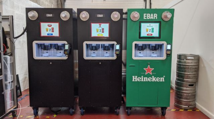 Cliveref's tweet photo. #Aberdeen-based @EBar_UK has developed a beer vending machine with an automated system that pours #perfectpints in seconds. Big events can now easily expand their beer selling capacity. 'Retail backers' have invested £150,000 through #equitycrowdfunding: https://t.co/k85FV7Hy5p https://t.co/lXmKZtYfEf