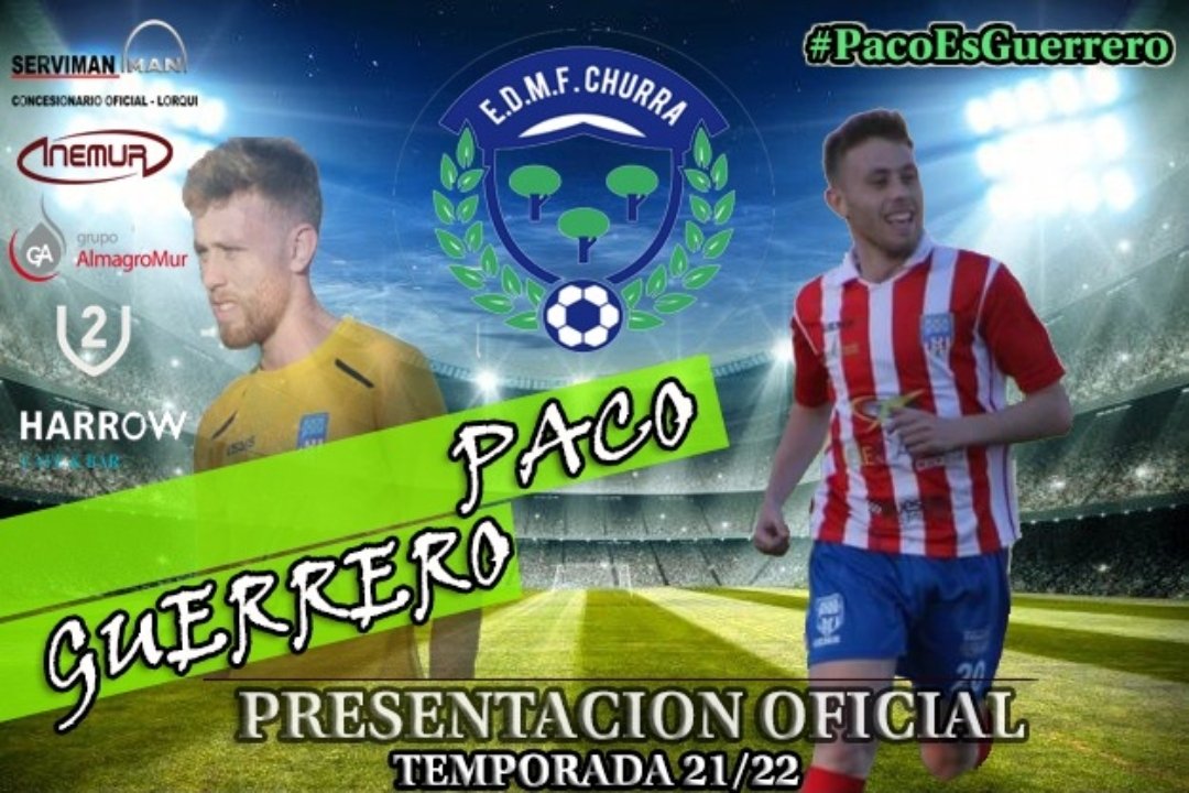 Fichajeee‼📢📢🆕️🆕️

Paco Guerrero se incorpora a la disciplina del EDMF CHURRA para la temporada 21/22.

Mediocentro de calidad procedente del @alcantarillafc

Bienvenido Paco‼💪💪💪🔥🔥

#HaciendoEquipo
#AlmaDeGuerrero
#VamosChurra
#Volveremos
#Ascensor