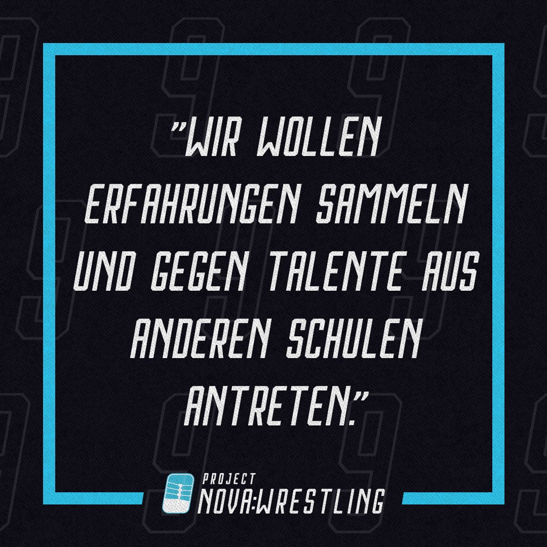 PROJECT NOVA: WRESTLING

"We want to gain experience and compete against talent from other schools."

projectnovawrestling.de
instagram.com/projectnovaw
facebook.com/ProjectNovaWre…

T-9