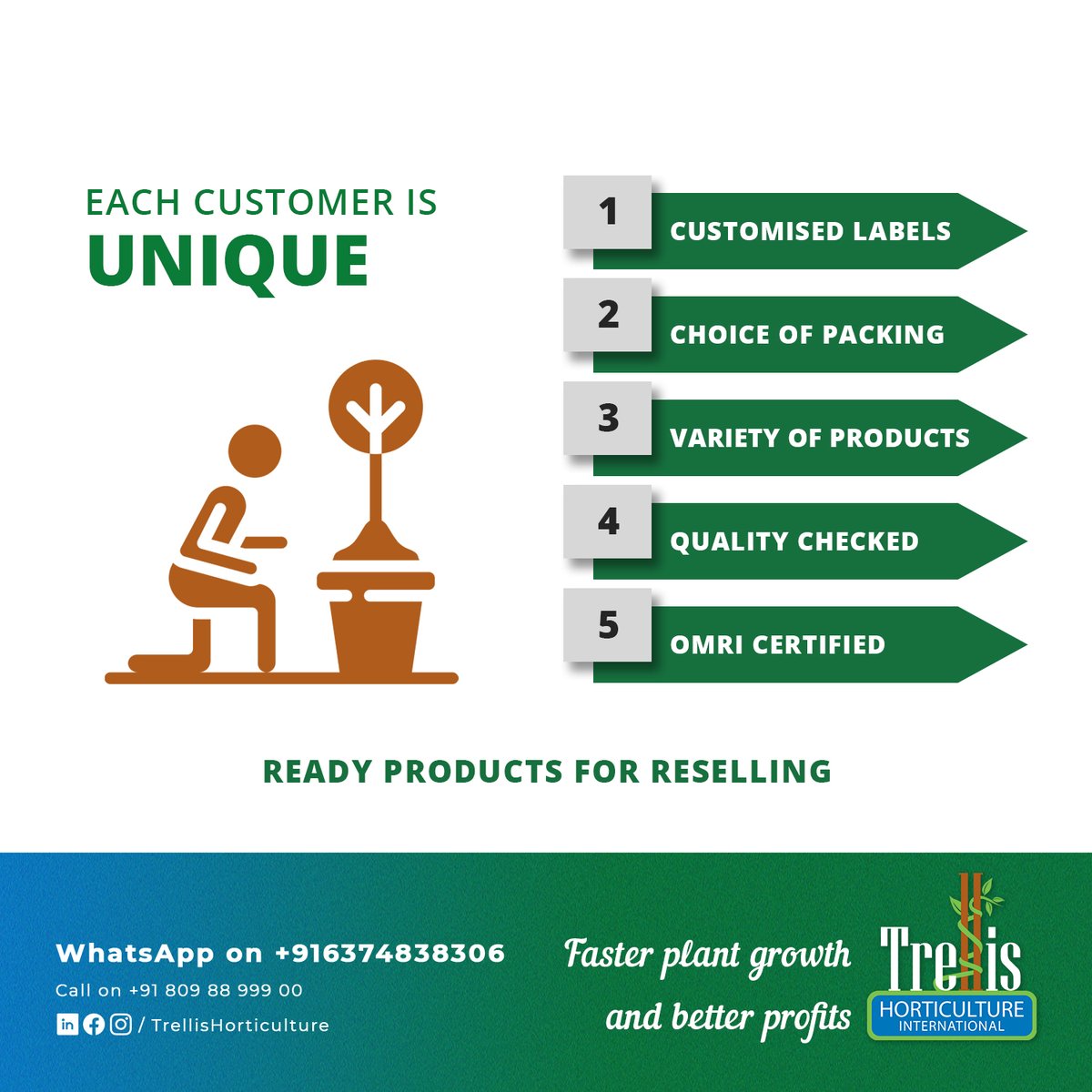 Trelliscoco's tweet image. Our aim is to create an experience for all growers across the world by nurturing nature and enhancing their plant yields.

We provide products, solutions, and services for all horticulture needs of nurseries, greenhouses, landscaping companies, and home gardens.