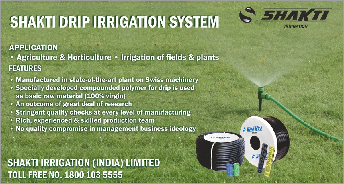 ShaktiDrip's tweet photo. Shakti Drip Irrigation System #drip #agriculture #irrigation https://t.co/DksCOylyyF
