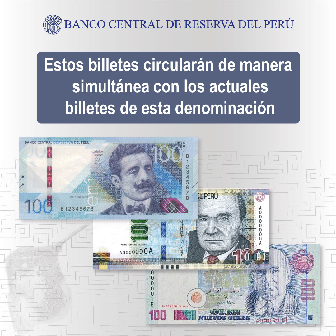 bcrpoficial's tweet photo. BCRP: Pone en circulación nuevos billetes de S/ 10 y S/ 100.
► https://t.co/9qg3NfVNi1
► https://t.co/27gKUV9BdV https://t.co/2LRwiKzs9D